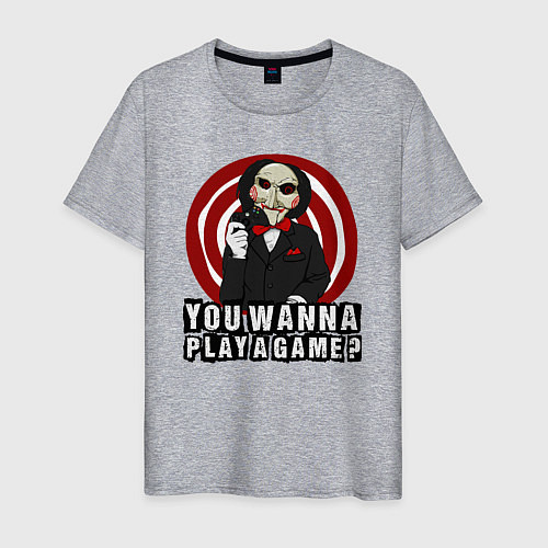 Мужская футболка You wanna play a game / Меланж – фото 1