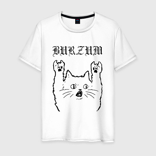 Мужская футболка Burzum - rock cat / Белый – фото 1
