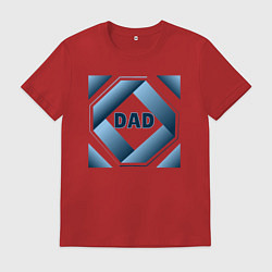 Мужская футболка Папа, текст в ромбе