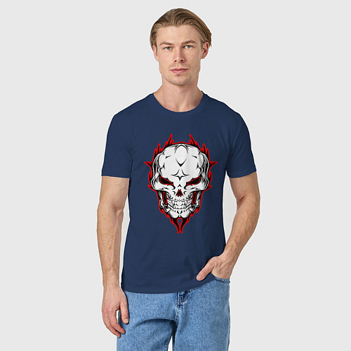 Мужская футболка Скелет с обводкой / Тёмно-синий – фото 3
