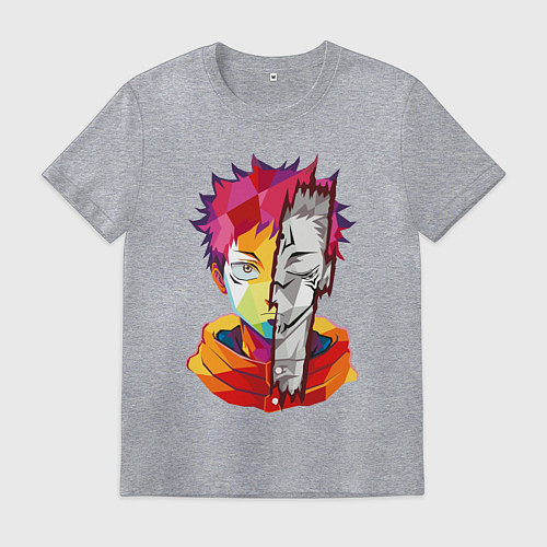 Мужская футболка Магическая битва Итадори Юдзи и Двуликий призрак / Меланж – фото 1