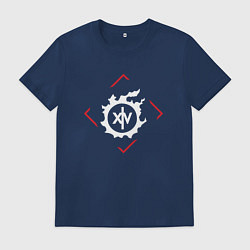 Футболка хлопковая мужская Символ Final Fantasy в красном ромбе, цвет: тёмно-синий