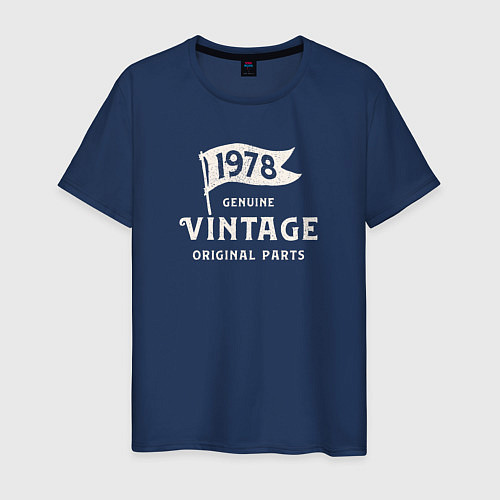 Мужская футболка 1978 подлинный винтаж - оригинальные детали / Тёмно-синий – фото 1