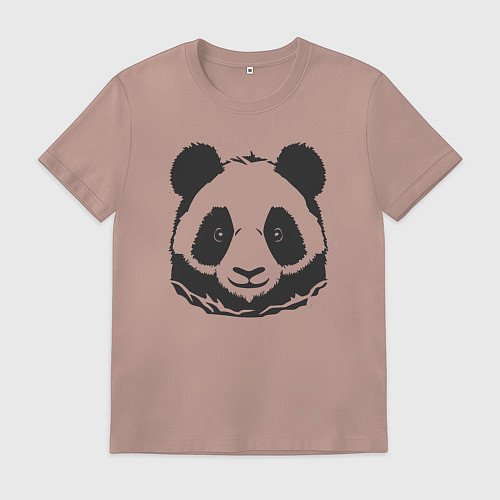 Мужская футболка Панда бамбуковый медведь / Пыльно-розовый – фото 1