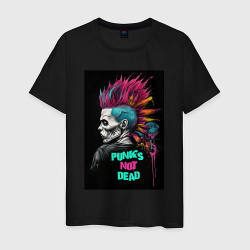 Мужская футболка Punks not dead / Черный – фото 1