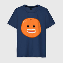 Футболка хлопковая мужская Весёлый апельсин, цвет: тёмно-синий