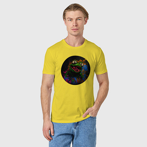 Мужская футболка Лягушонок Пепе и есть граффити / Желтый – фото 3