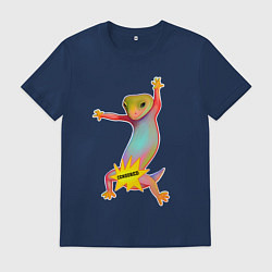 Мужская футболка Веселая ящерица цензура