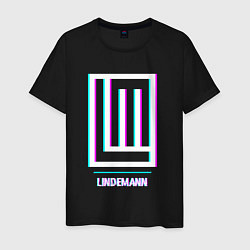 Футболка хлопковая мужская Lindemann glitch rock, цвет: черный