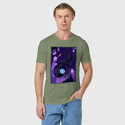 Футболка хлопковая мужская Subnautica подводный монстр, цвет: авокадо — фото 2