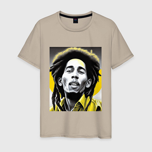 Мужская футболка Bob Marley Digital Art / Миндальный – фото 1