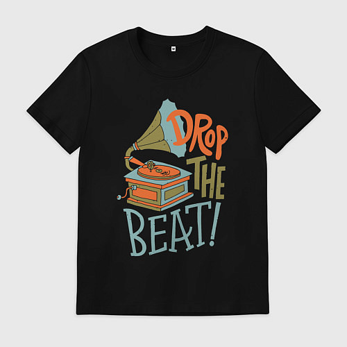 Мужская футболка Drop the beat / Черный – фото 1