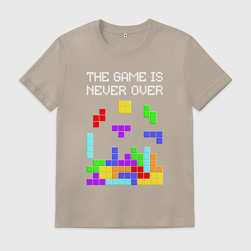 Мужская футболка Tetris - the game is never over / Миндальный – фото 1