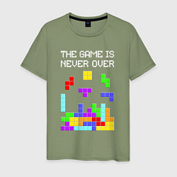 Футболка хлопковая мужская Tetris - the game is never over, цвет: авокадо