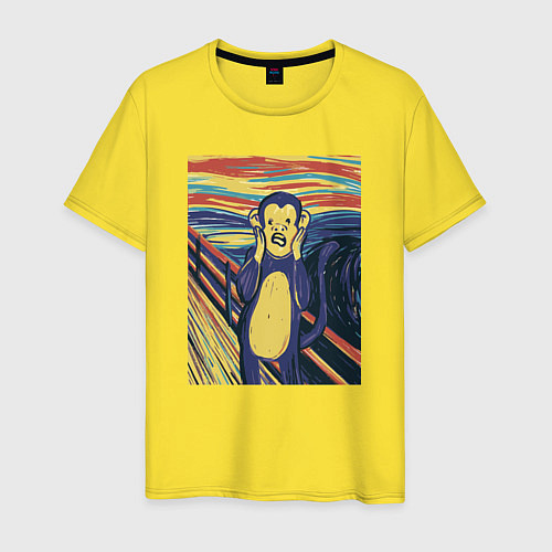 Мужская футболка Обезьяна мем / Желтый – фото 1