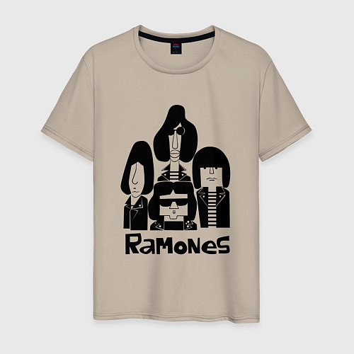 Мужская футболка Ramones панк рок группа / Миндальный – фото 1