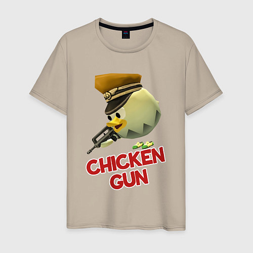 Мужская футболка Chicken Gun logo / Миндальный – фото 1