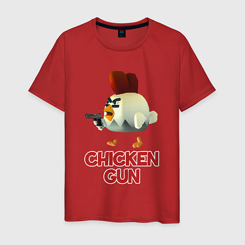 Мужская футболка Chicken Gun chick / Красный – фото 1