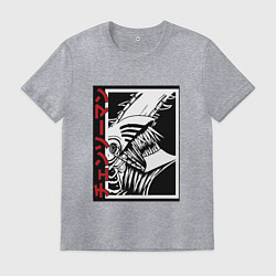 Мужская футболка Человек бензопила в движении арт