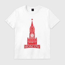 Футболка хлопковая мужская Kremlin Moscow, цвет: белый