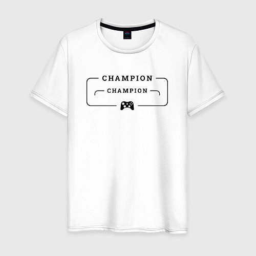 Мужская футболка S T A L K E R gaming champion: рамка с лого и джой / Белый – фото 1