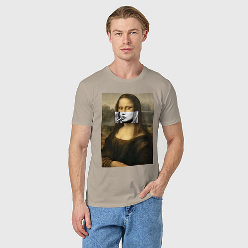 Мужская футболка Мона Лиза Да Винчи / Миндальный – фото 3