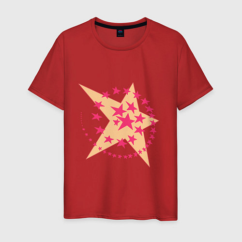 Мужская футболка Звездная спираль / Красный – фото 1