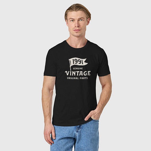 Мужская футболка 1991 подлинный винтаж - оригинальные детали / Черный – фото 3