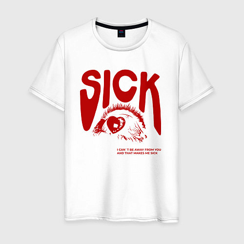 Мужская футболка Sick i cant away from you red / Белый – фото 1