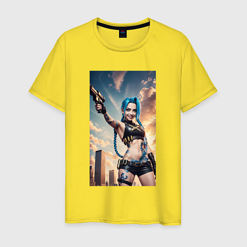 Мужская футболка Jinx модель / Желтый – фото 1