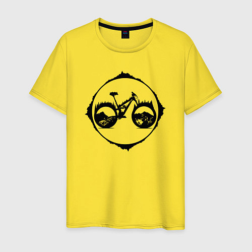 Мужская футболка Горный велоспорт / Желтый – фото 1