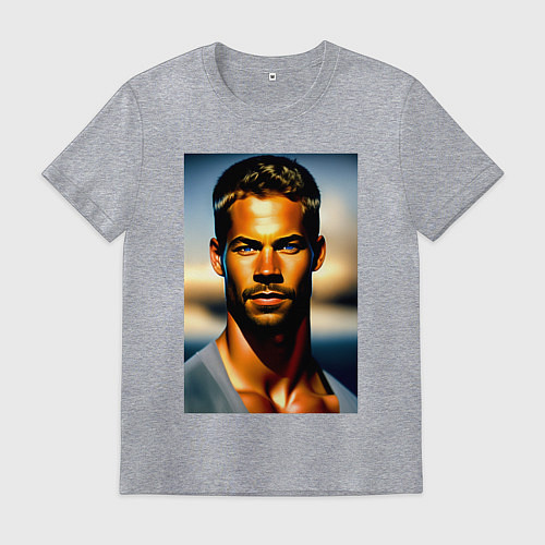 Мужская футболка Пол Уокер / Меланж – фото 1