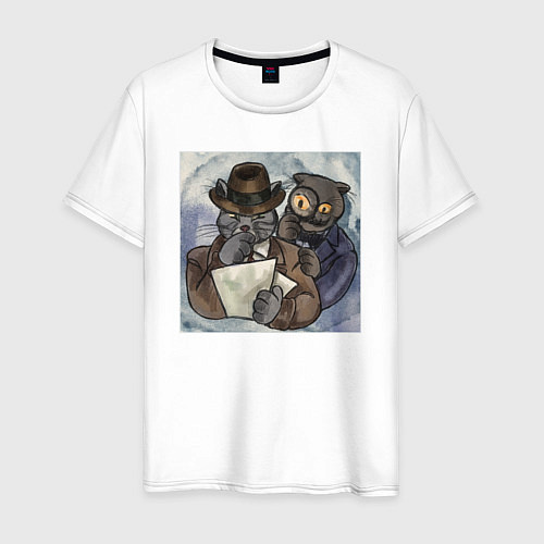Мужская футболка Котики детективы / Белый – фото 1