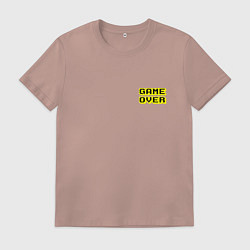 Футболка хлопковая мужская Черно-желтый конец игры - мини, цвет: пыльно-розовый