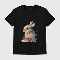 Мужская футболка Акварельный милый кролик