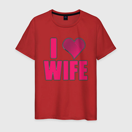 Мужская футболка Я люблю жену - надпись и сердце / Красный – фото 1