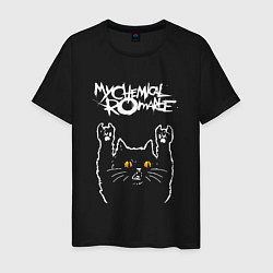 Футболка хлопковая мужская My Chemical Romance rock cat, цвет: черный