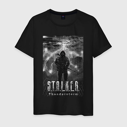 Мужская футболка Stalker thunderstorm / Черный – фото 1