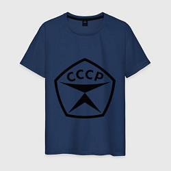 Футболка хлопковая мужская Знак качества СССР, цвет: тёмно-синий
