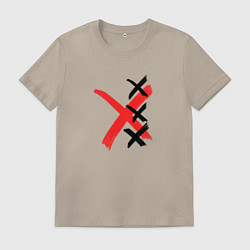 Футболка хлопковая мужская Triple-X, цвет: миндальный