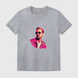 Мужская футболка Райан Гослинг розовый арт