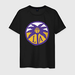 Футболка хлопковая мужская Lakers California, цвет: черный