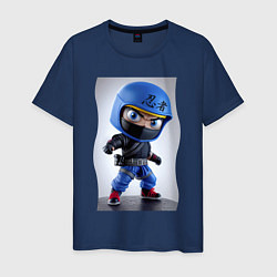 Футболка хлопковая мужская Ninja - brave warrior - neural network, цвет: тёмно-синий