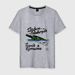Футболка хлопковая мужская Город в бутылке, цвет: меланж