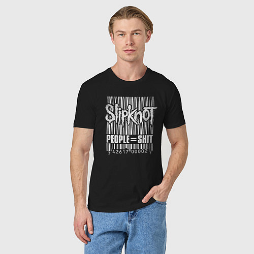 Мужская футболка Slipknot bar code / Черный – фото 3
