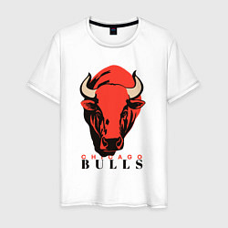 Футболка хлопковая мужская Chicago bull, цвет: белый