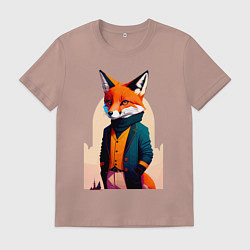 Мужская футболка Лис-модник - нейросеть