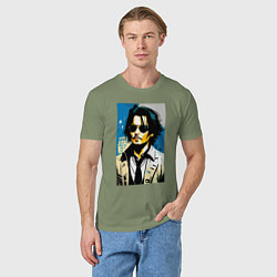 Футболка хлопковая мужская Johnny Depp -celebrity, цвет: авокадо — фото 2