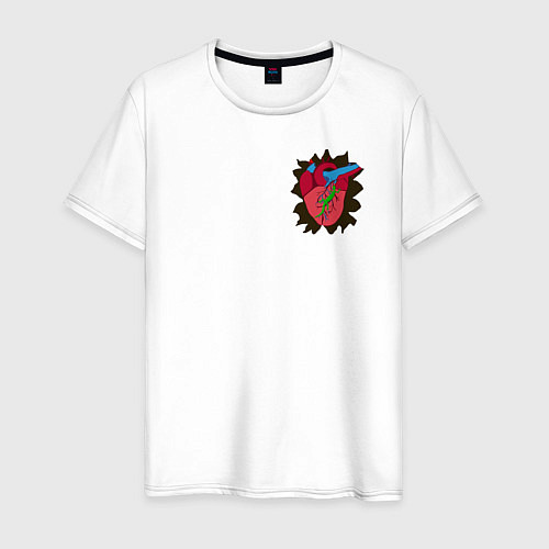 Мужская футболка Сердце с саламандрой / Белый – фото 1