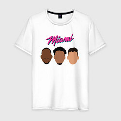 Футболка хлопковая мужская Miami players, цвет: белый